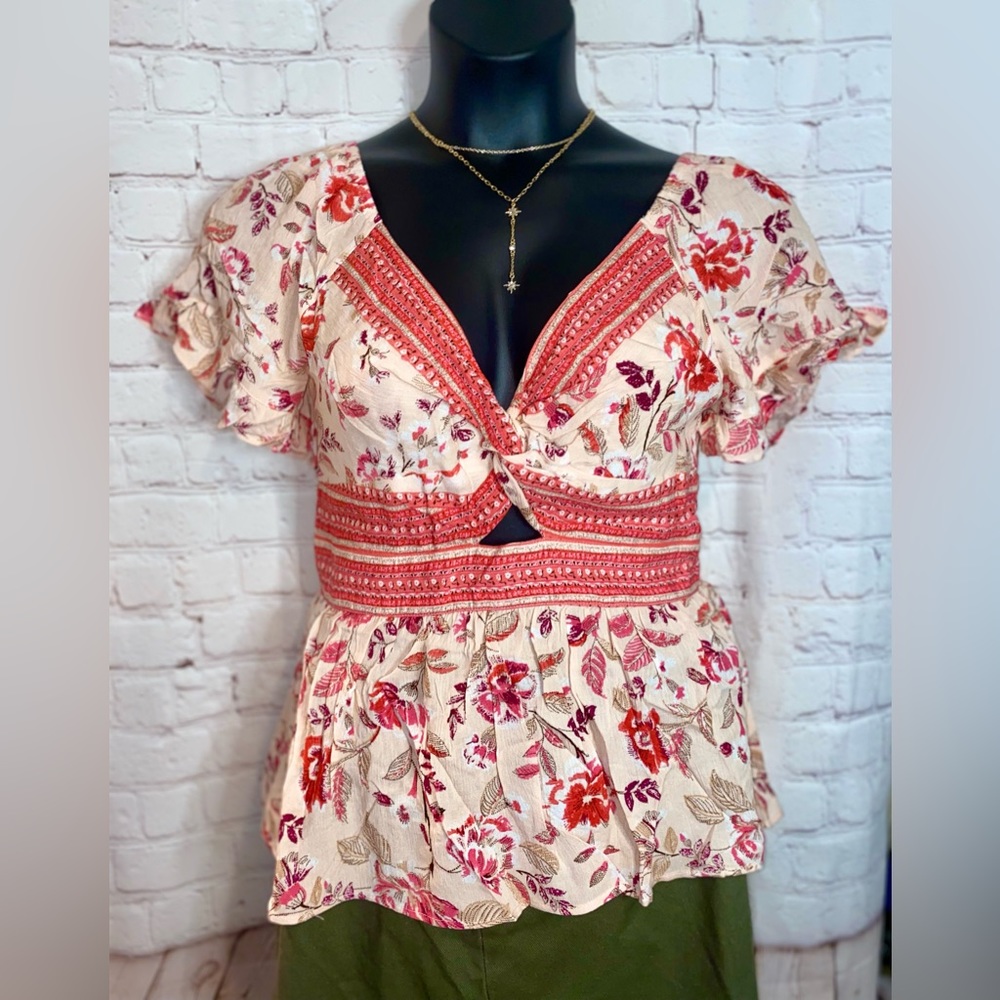 Pink Keyhole Blouse